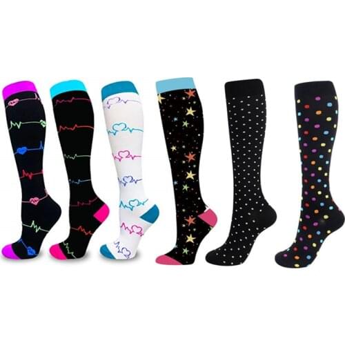 2Pairs/Pack Compression Socks Sports Socks 30mmHg Knee High Edema Diabetes Varicose Veins Running Men Women Marathon Stocking