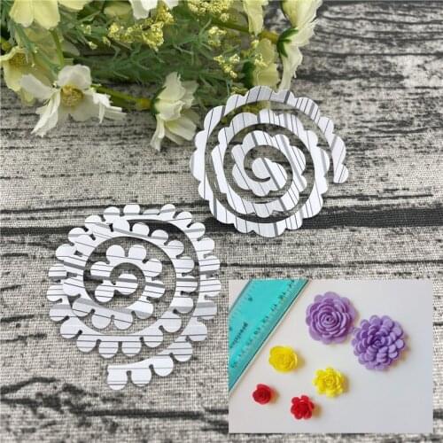 2pcs Spiral Flower Petal Metal Cutting Dies For DIY Scrapbooking Album Embossing Paper Cards Decorative Crafts