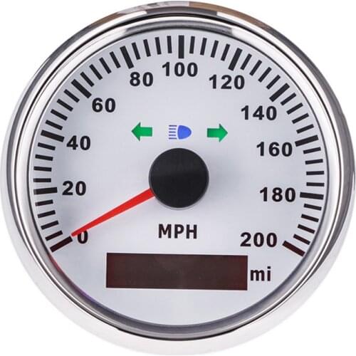 200 MPH Car GPS Speedometer With Left Right High Beam Light GPS Antenna 85MM Speed Odometer For Boat Marine Truck Motorcycle