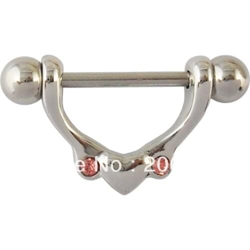 6pcs/lot Wholesale Heart Nipple Ring Nipple Piercing Body Piercing Jewelry nickel-free C2384