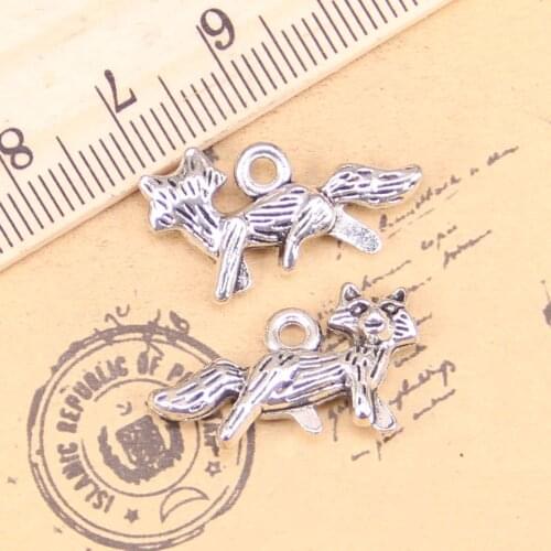 12pcs Charms Fox 24*13mm Antique Pendants,Vintage Tibetan Silver Jewelry,DIY for bracelet necklace