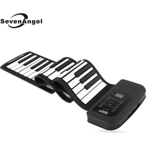 61 Keys 128 Synthesized Tones Electronic Piano Silicon Roll Up Piano 100 Preset Rhythms with Soft Keyboard for kids education