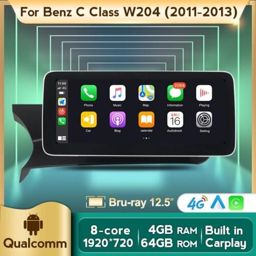 MSM 8953 Android 10.0 4+64G Car radio Multimedia Player for Mercedes Benz C Class W204 2011-2013 GPS Navigation Carplay Auto RDS