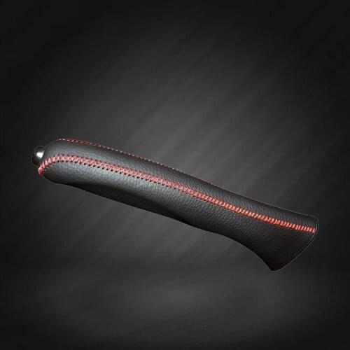 Car Hand Brake Covers Top Layer Leather Case for Peugeot 207 Handbrake Grips Cover Auto Genuine Leather Handbrake
