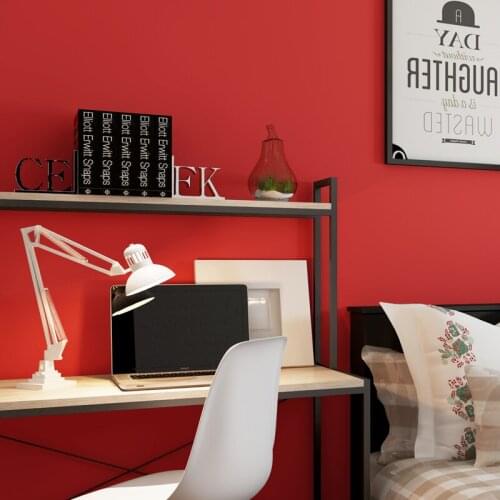 Beibehang Modern Orange blue plain wallpaper bedroom living room clothing store hotel clubhouse wine red pure white wall paper