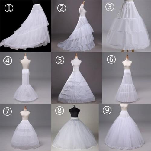 HONGFUYU NEW 9 Styles White A Line Mermaid Ball Gown/Hoop/Hoopless Wedding Crinoline Petticoat/Underskirt