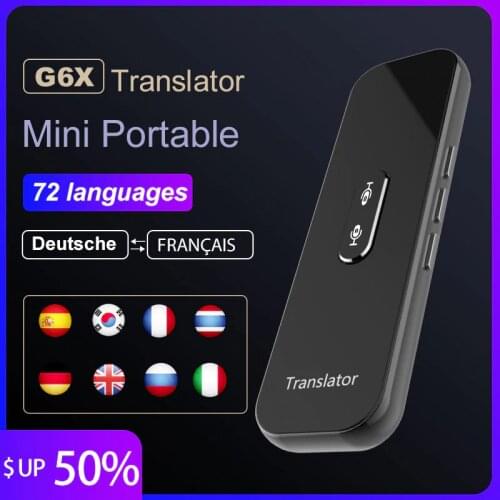 HGDO Mini Wireless Smart Translator 68 Languages Two-Way Real Time Instant Voice Translator APP Bluetooth 4.2 Multi-Language