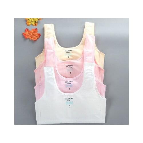 Girls bra development period vest type cotton double layer student sports Korean bra 8-16 years old
