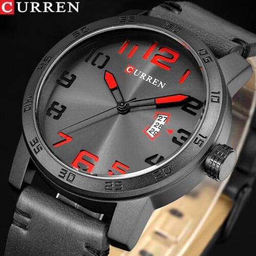 NEW Luxury Brand CURREN Men Sport Watches Mens Quartz Clock Man Army Military Leather Wrist Watch Relogio Masculino 2021