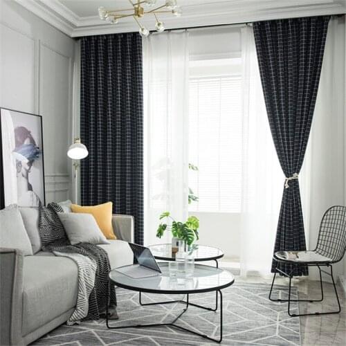 Black Blackout Curtains for Bedroom Living Room Window Curtains Geometric Panel Sun Shade for Home Window Ready Made Curtains