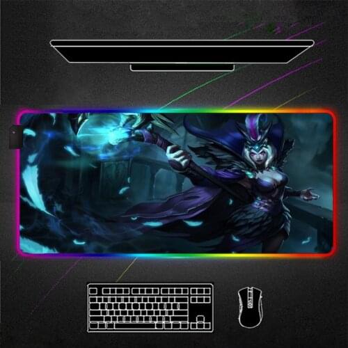 League of Legends ravenborn leblanc RGB Mouse Pad Gamer Accessories Large LED MousePad XL Gaming Desk Mats Mouse Mat Best Seller