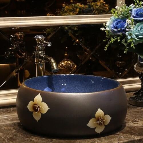 China Artistic Procelain Handmade Ceramic Lavabo Bathroom Sink hand painted wash basins