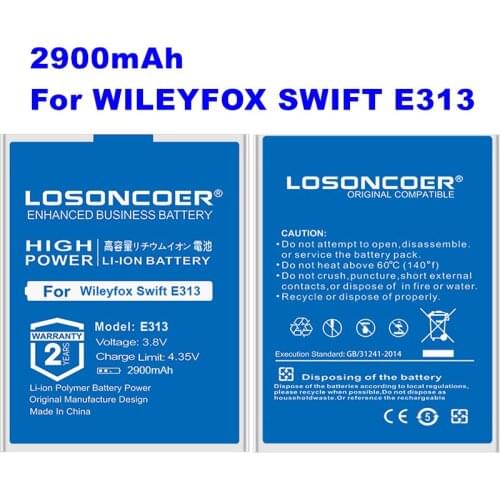 LOSONCOER 2900mAh E313 Battery For Wileyfox Swift E313 Battery For micromax Canvas Xpress 2 High Capacity Battery~In Stock