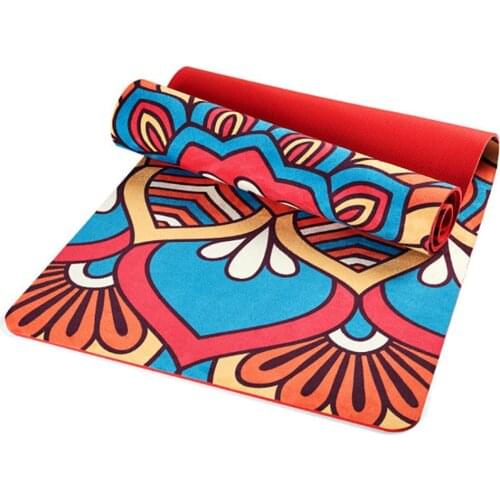 Fashion Printed Suede Yoga Mat Pad Non-slip Slimming Exercise Fitness Gymnastics Mat Body Building Esterilla Pilates Yoga Mat