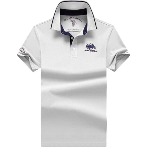 Good Quality Cotton Men White Polo Short Sleeve Solid Color Embroidery Brand Us Fashion Tops T