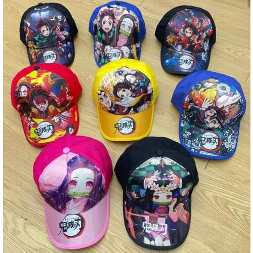 New 12 pcs Kimetsu no Yaiba Fashion Sun Hat Casual Cosplay Baseball Cap Child