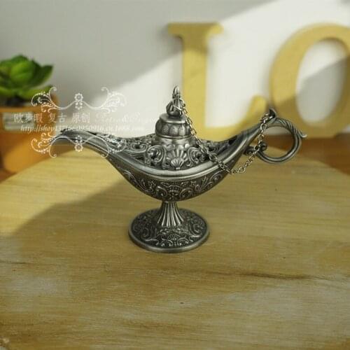 Wholesale 2-10pcs Decorate Silver Russian Aladdins lamp Colored Tea Pot Genie Lamp flower flagon tools wedding Decoration Brass