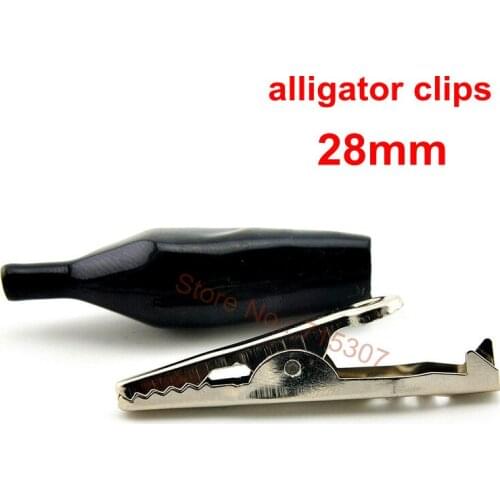 PHISCALE 50pcs test clips 28mm small alligator clip black color