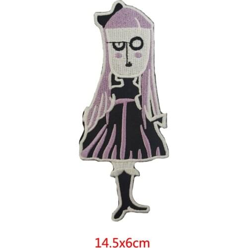 Purple Spooky Lady (Iron On) Embroidery Applique Patch Sew Iron Badge Garment hole accessories decoration patch stickers