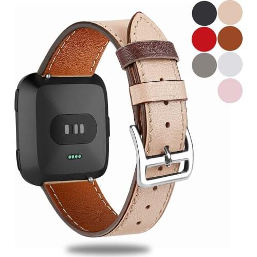 Essidi Premium Soft Leather Watch Band Buckle For Fitbit Versa Wrist Band Strap Replacement For Fitbit Versa 2 Bracelet Loop