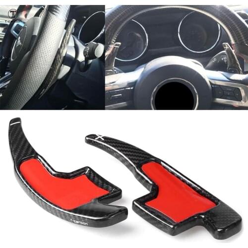 Carbon Fiber Steering Wheel Paddle Shift Shifer For Ford Mustang 2015 2016 2017 15 16 17
