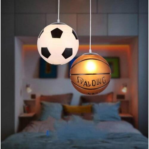 Modern Simple Pendant Lights Creative Basketball Football Pendant Lamp Bedroom Corridor Childrens Art Star Industrial Lamp