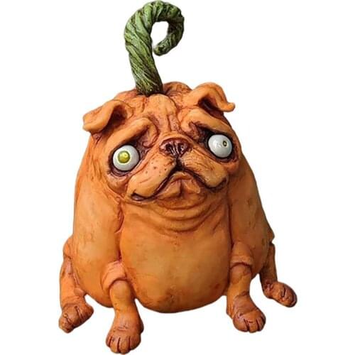 Halloween Pug Figurine Resin Miniature Animal Sculpture For Indoor Outdoor Decor Dog Figurines Ornament Room Decor