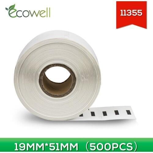 Ecowell 1Roll/500pcs Thermal Paper 11355 Label 19mm*51mm Compatible for Dymo LabelWriter 450 450Turbo 4XL Printer SLP 440 450