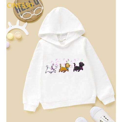 Cute Cats Cartoon Print Hoodies Girls/Boys Kids Clothes Harajuku Kawaii Children Clothing Funny Sweatshirt Streetwear Coat