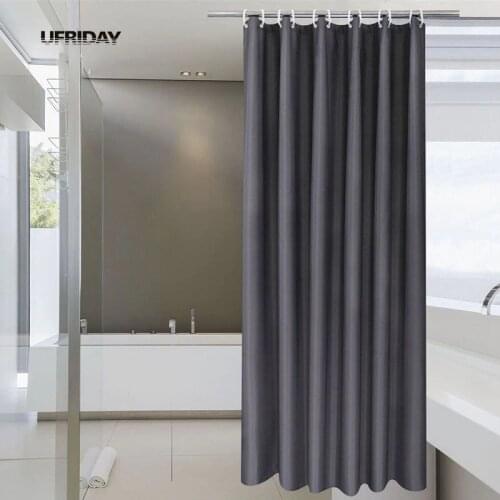 UFRIDAY Modern Waterproof Polyester Fabric Bathroom Curtain Grey Shower Curtain Bath Screens Curtains for Gray Bath Curtain New