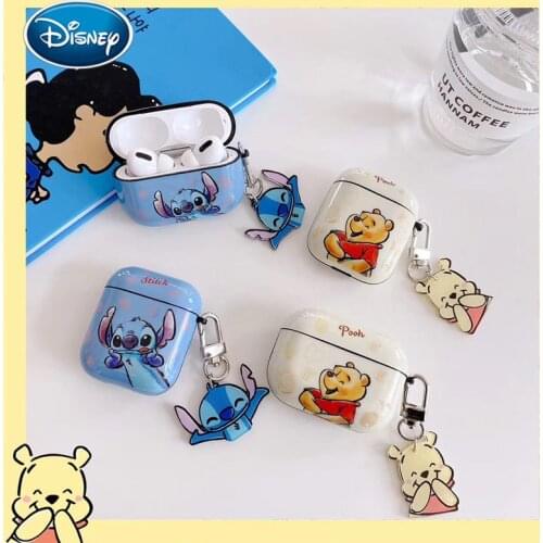 Cartoon Stitch Bear Apple AirPods pro Bluetooth wireless earphone protective cover 1/2 generation cute earphone Case