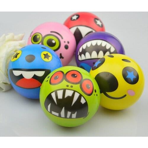 1PCS 6.3cm Exercise PU Rubber Toy Balls Face Print Sponge Foam Ball Squeeze Stress Ball Relief Toy Hand Grips Muscle Training