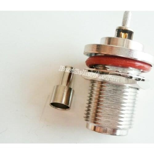 1Pcs N Type Female Bulkhead Window Crimp For RG316 RG174 LMR100 Cable RF Coax Connector NEW