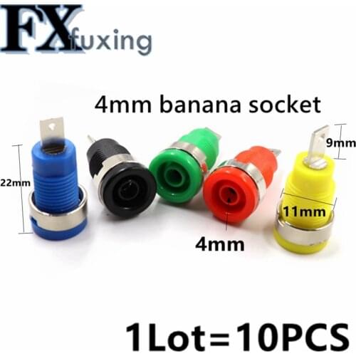 10Pcs Insulated Safety 4mm Banana Female Jack Panel Mount Socket Binding Post Connector