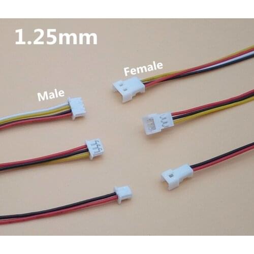 20 Sets/Lot Connector Micro JST 1.25MM 2-Pin/3-Pin/4-Pin Male&Female Connector Plug with Wires Cables LED Strip Connectors