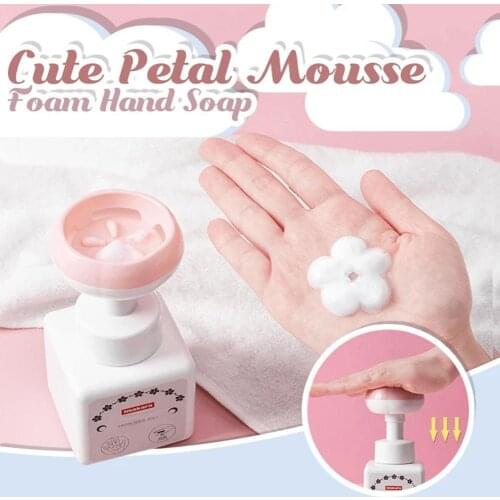 250ml Cute Petal Mousse Foam Hand Soap press bottle household portable petal shape Foam type childrens baby student Cleaning
