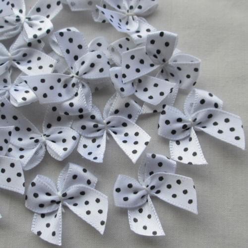 50pcs/lot 12color Upick Dot Satin Ribbon Flowers Bows Gift Craft Wedding Decoration