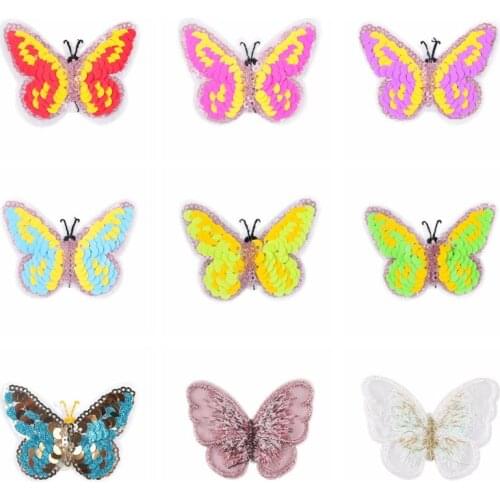 Colorful Butterfly Patch Hand Stitch Sewing For Clothing Accessories Applique Decor For Bikes Clothing Fashion Fusible Sewing