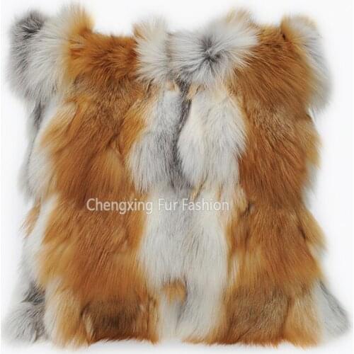 CX-D-45/Z China Factroy Wholesale Fox Fur Pillow Cover Cushion Cover
