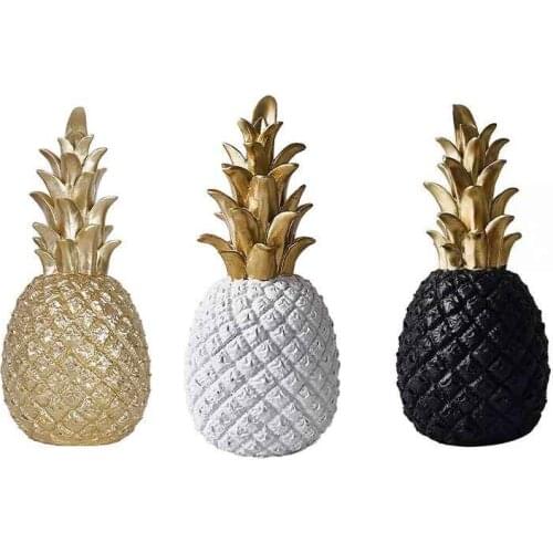 Nordic Pineapple Crafts Desktop Ornament Creative Fruit Shape Living Room Decor Golden Wedding Gift Home Decoration