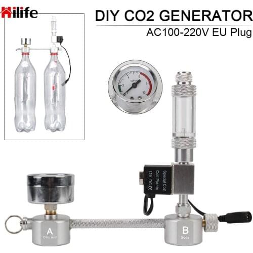 For Aquatic Plant Growth With Solenoid valve CO2 Generator Aquarium CO2 Generator System Kit Bubble Counter Diffuser DIY