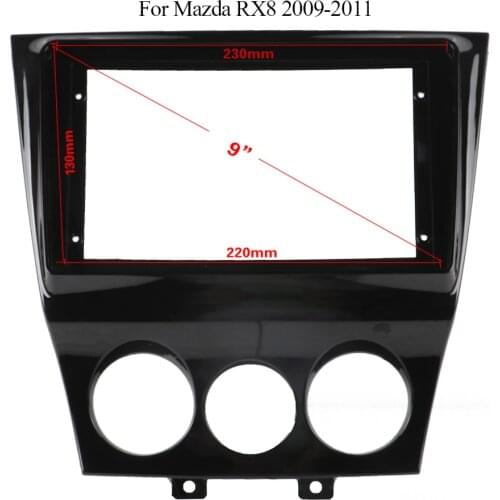 Double Din Black ABS Trim Fascia Frame For Mazda RX8 2009-2011 Refit 9" Car Android Radio Navigation DVD Mounting Dashboard