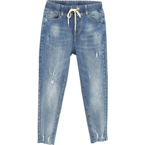 5XL Plus Size Streetwear 100 KG Oversize Loose Boyfriend Jeans For Women Loose Denim Trousers Mom Jeans Summer Harem Pants C7418