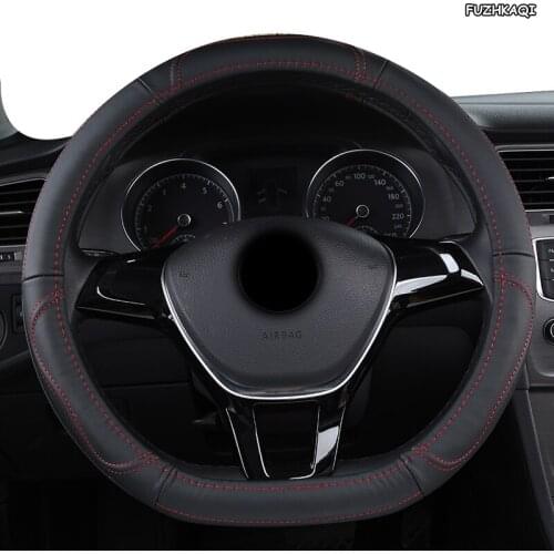 FUZHKAQI Leather Car Steering Wheel Cover For Luxgen U7 U5 U6 M7 V7 S5 S6