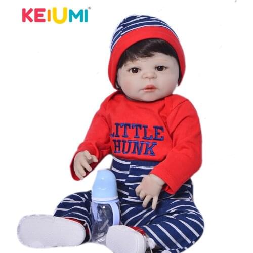 Collective 57 cm Full Silicone Reborn Dolls Baby Realistic Doll Reborn 23 Inch Full Vinyl Boneca Baby Reborn Toy For Boy Gifts