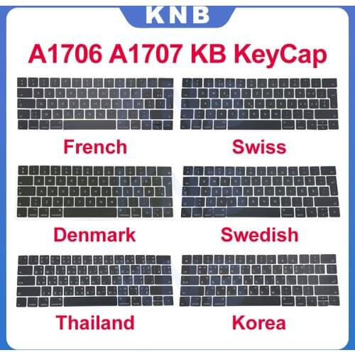 A1706 A1707 Keyboard keycaps For Macbook Pro Retina 13" 15'' FR CH SE NO TH DK Replacement key cap 2016 2017 Year