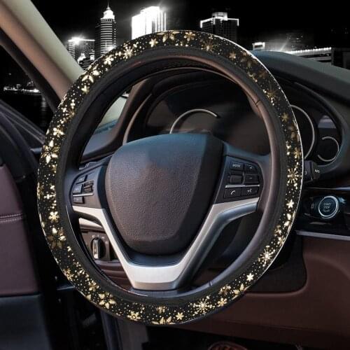 Leather Elastic Cloth Steering Wheel Cover Universal 15 Inch Fit For Suvs,Vans, Sedans, Cars, Trucks