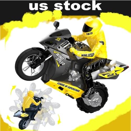 1/16 Scale Large 2.4g Remote Control Motorcycle 360 Degree Stunt Cars Vehicles With Self-Stabilizing Balancer Gyroscope