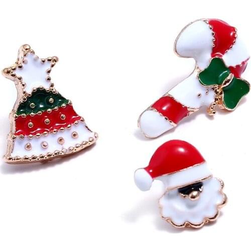 Cute Christmas Pins for Women Red Brooch Enamel Boots Vintage Pin Brooch Deer Gold Metal Badge Pin Set Bag Scarf Clip