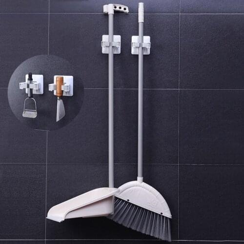 Wall Mounted Mop Organizer Holder Brush Broom Hanger Storage Rack Kitchen Tool Wall Housekeeper Accessory Hanging Pipe Hooks
